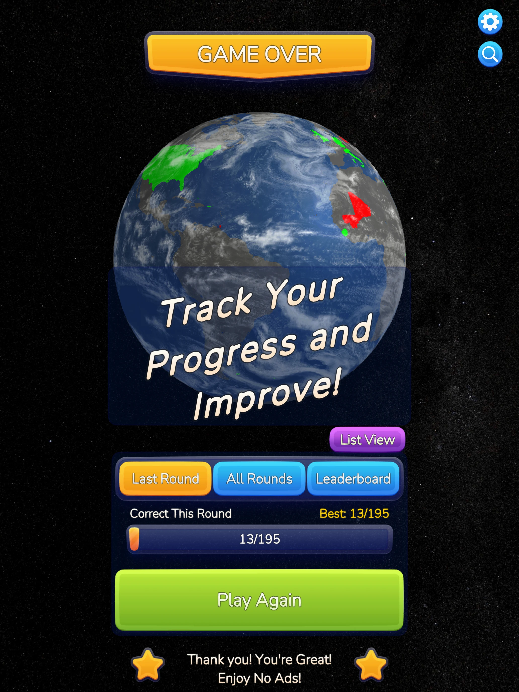 Globe Guess 3D screenshot