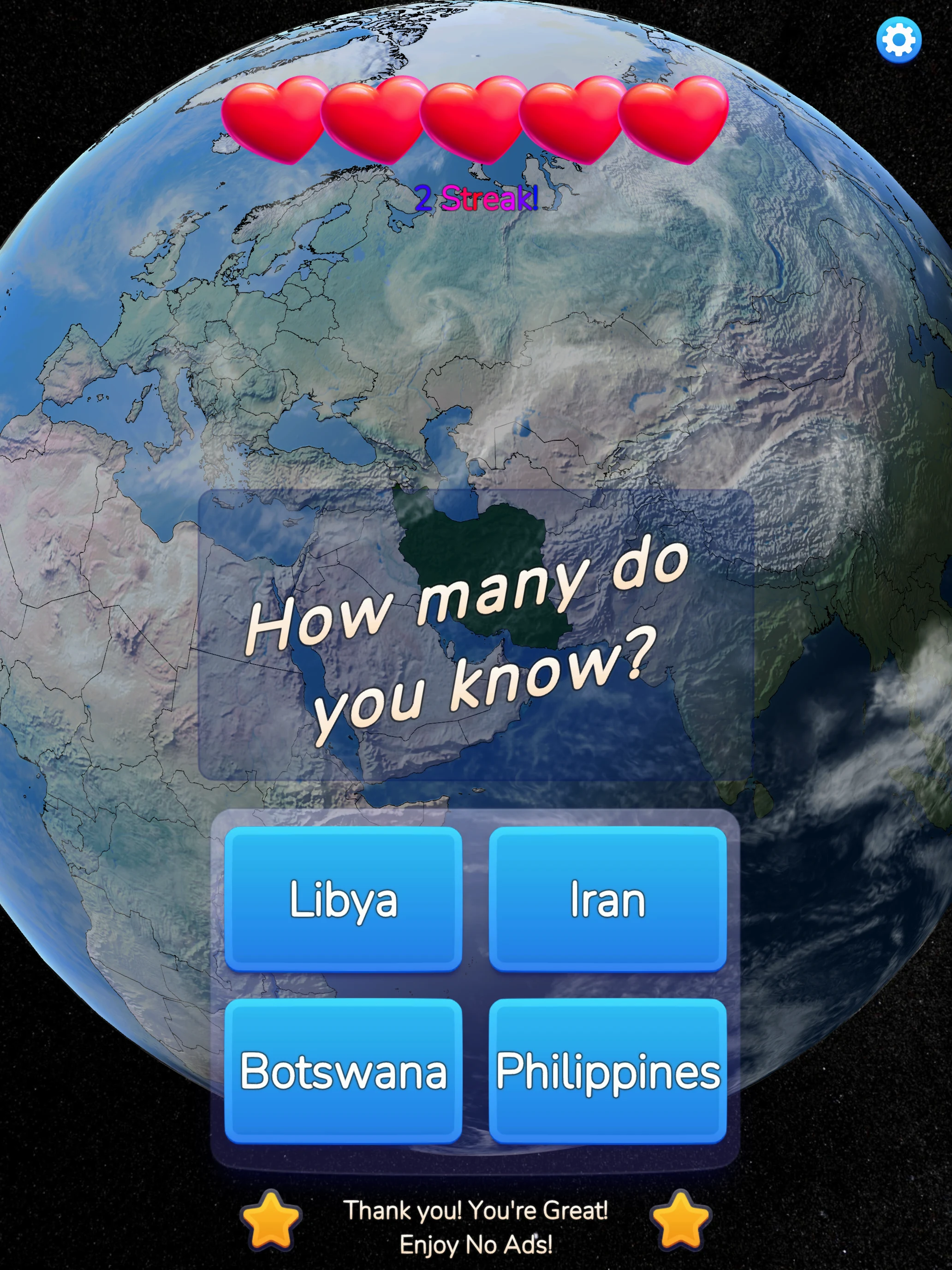 Globe Guess 3D screenshot